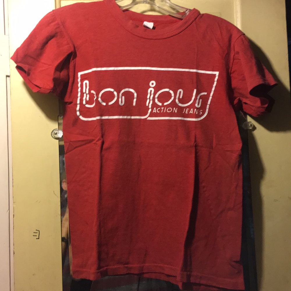 bon jour red t-shirt vintage small 34-36
